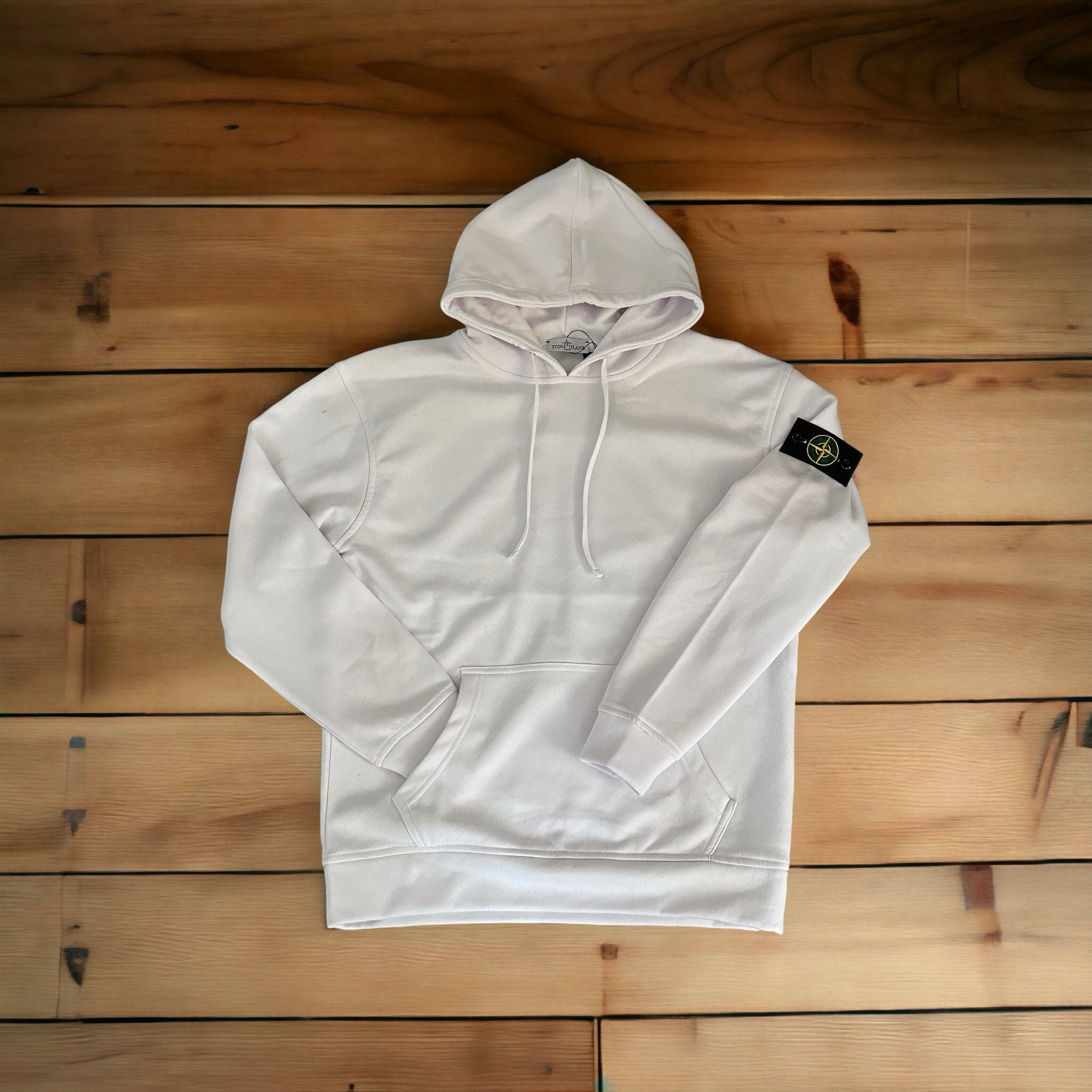 FELPA STONE COLORE BIANCO CON CAPPUCCIO