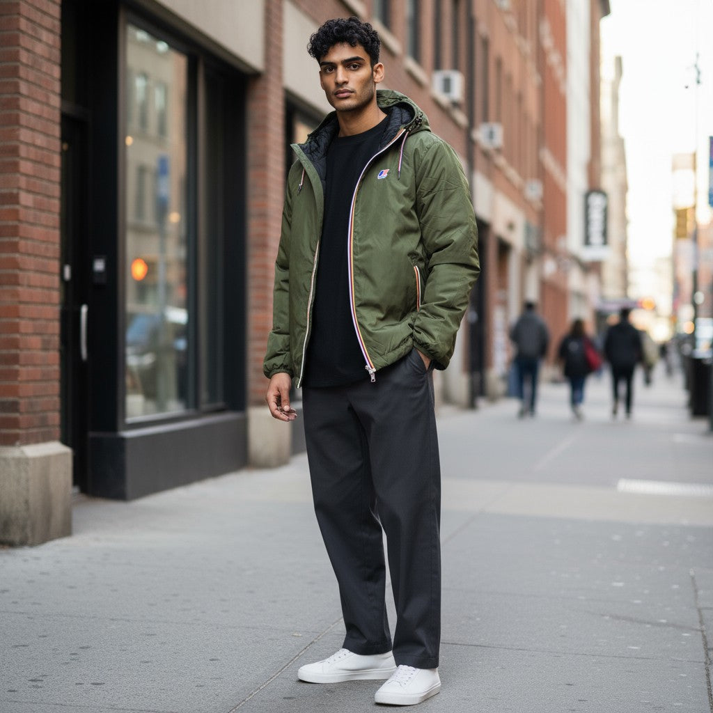 KWAY UOMO DOUBLE FACE VERDE