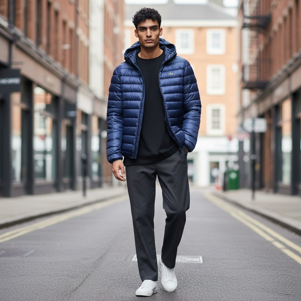 GIACCA PIUMINO DOUBLE FACE LACOSTE COLORE BLU