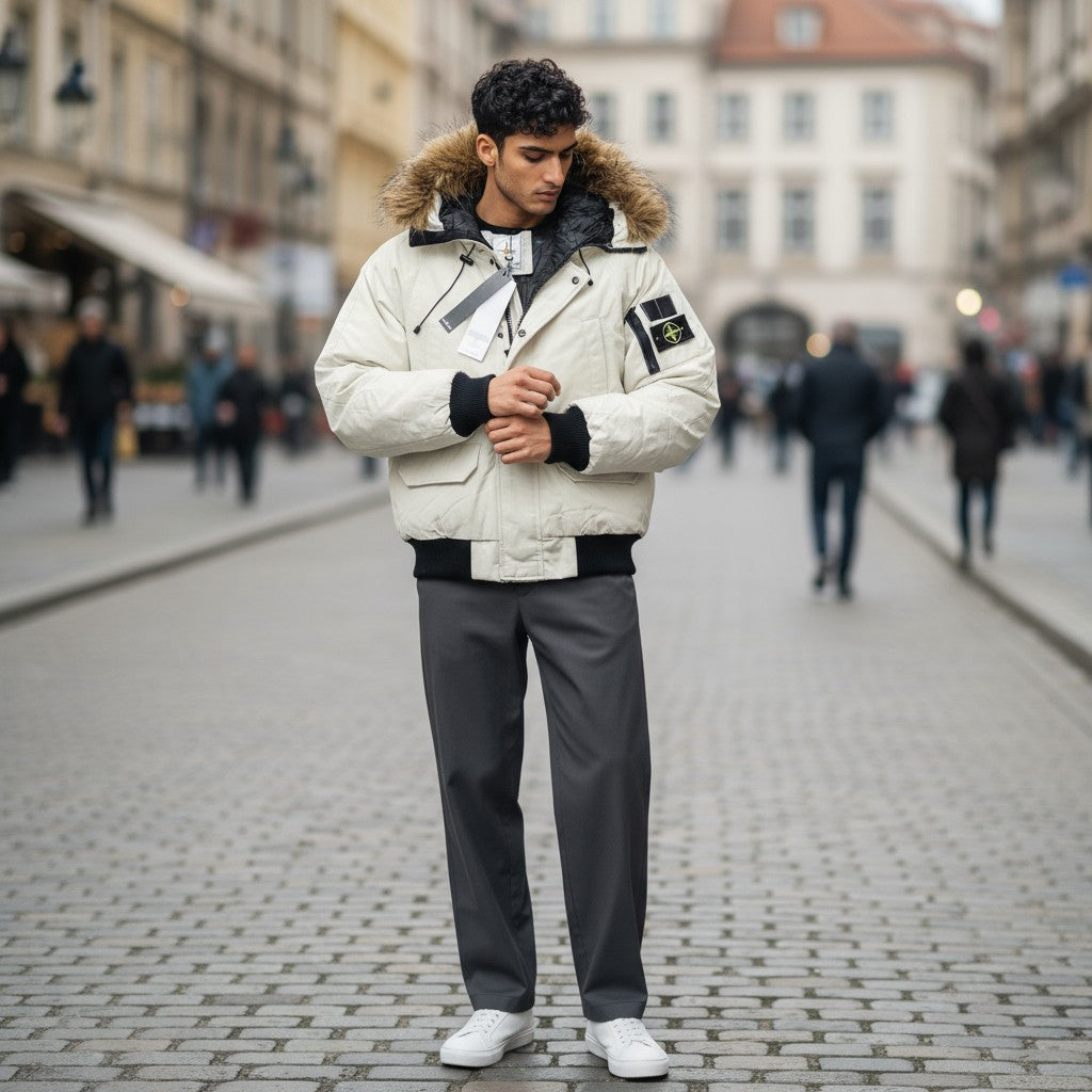 GIUBBINO INVERNALE CON CAPPUCCIO STONE ISLAND