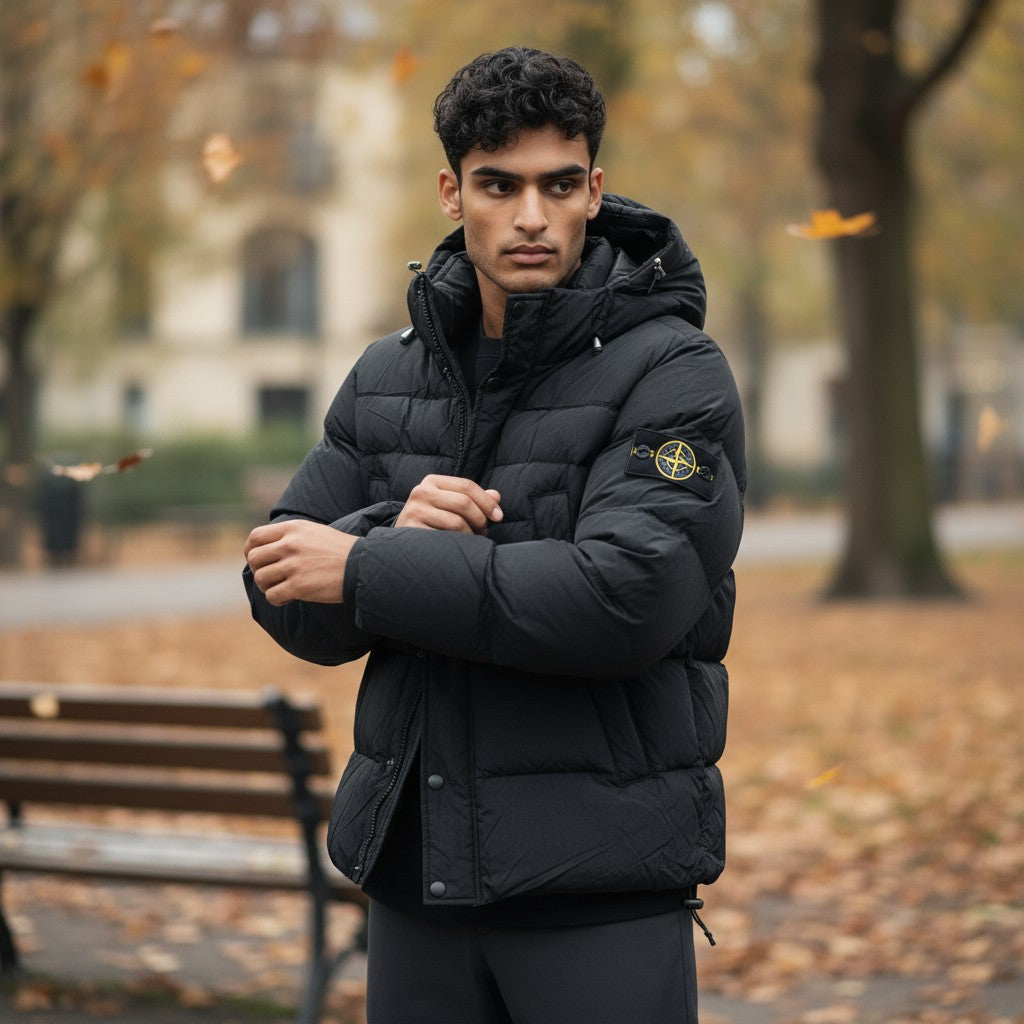 PIUMINO STONE ISLAND NERO