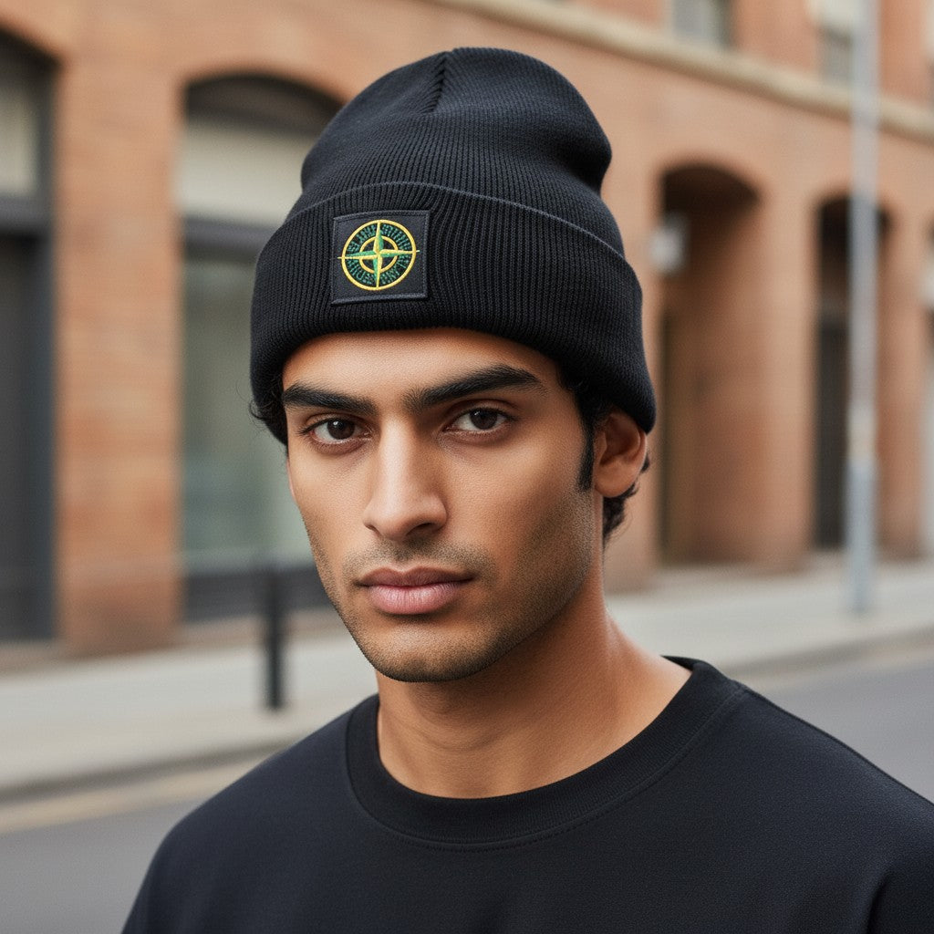 CAPPELLO LANA STONE ISLAND STEMMA GIALLO