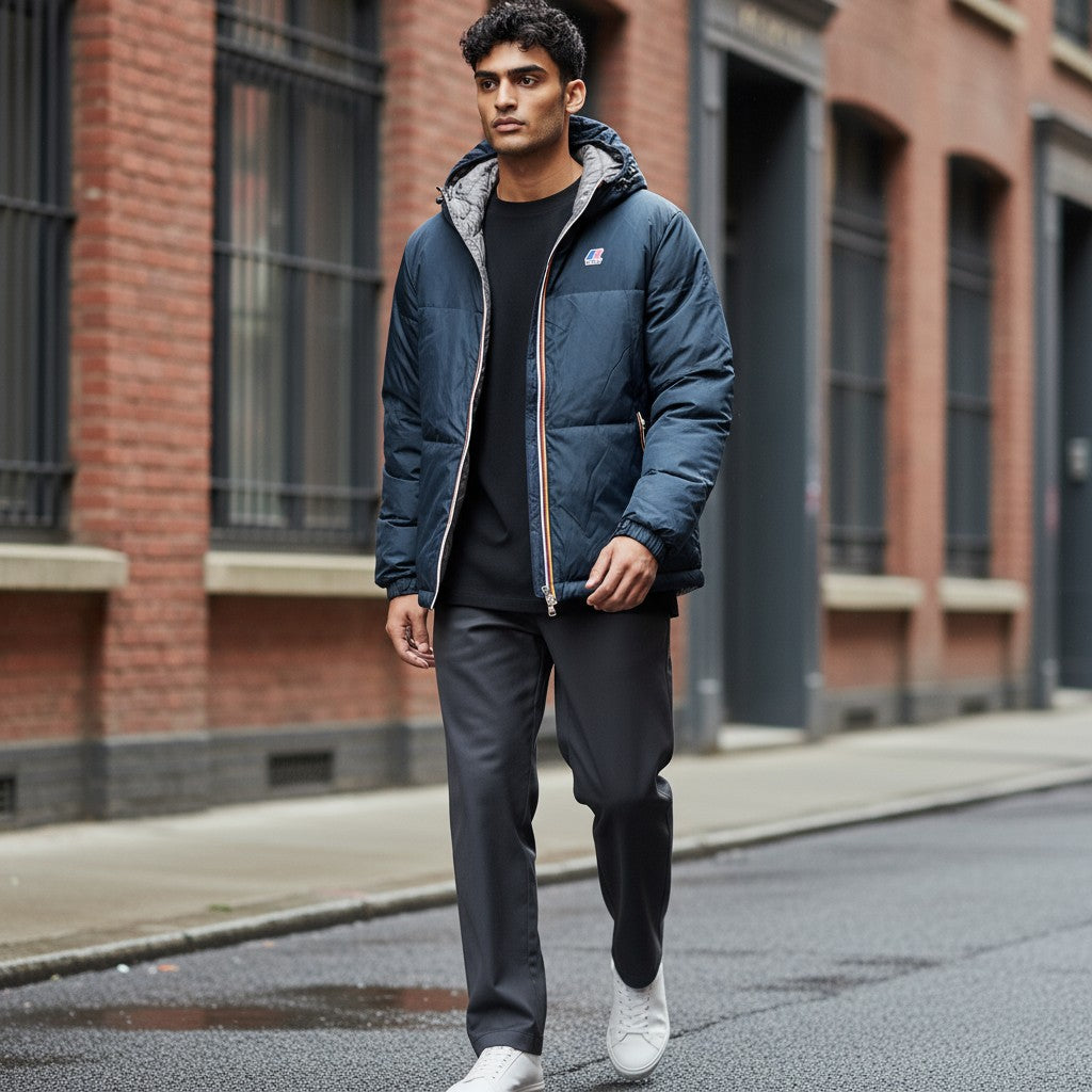 KWAY UOMO DOUBLE FACE BLU